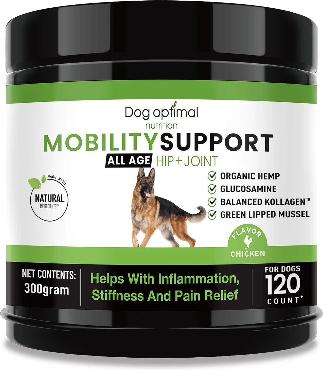DOG OPTIMAL Gewricht Supplement 120 Stuks - Mobility - Glucosamine Hond - Artrose - Heupdysplasie - Gewrichten - Hondensnacks - Hondenkoekjes - Hondensupplementen - Honden - Puppy - Hondenvoeding 3 DOG OPTIMAL Gewricht Supplement 120 Stuks - Mobility - Glucosamine Hond - Artrose - Heupdysplasie - Gewrichten - Hondensnacks - Hondenkoekjes - Hondensupplementen - Honden - Puppy - Hondenvoeding