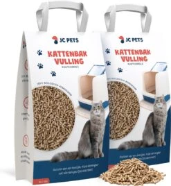JC Pets Kattenbakvulling - 2 Zakken Houtkorrels X 16 L (32 L - 20 KG)