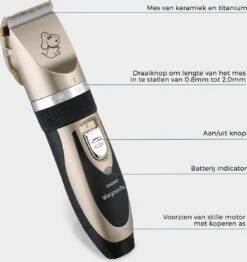 LifeGoods Hondentondeuse - Voor Katten En Honden - Complete Set - 5 Standen - Draadloos - Oplaadbaar - Goud/Zwart -Huisdierbenodigdheden 1131x1200 1