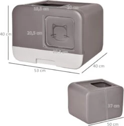 Kattenbak - 2 Uitgangen - Kattentoilet - Uitschuifbare Bodem - Met Schepje - Grijs 53 X 40 X 40 Cm 15 Kattenbak - 2 Uitgangen - Kattentoilet - Uitschuifbare Bodem - Met Schepje - Grijs 53 X 40 X 40 Cm -Huisdierbenodigdheden 1179x1200 6