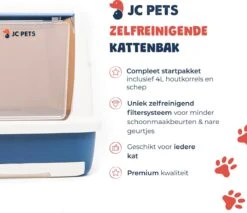 JC Pets Premium Kattenbak Systeem - Inclusief 2.5KG / 4L Kattenbakvulling - Zelfreinigend -Huisdierbenodigdheden 1200x1037