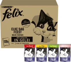 Purina Felix Elke Dag Feest - Kattenvoer Nat - Mix Selectie In Gelei - 120-pack