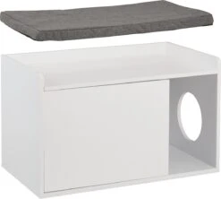 Relaxdays Kattenbak Ombouw - Met Zitkussen - Kattenhuis Wit - Kattenmeubel - Kattenkast 16 Relaxdays Kattenbak Ombouw - Met Zitkussen - Kattenhuis Wit - Kattenmeubel - Kattenkast -Huisdierbenodigdheden 1200x1080 4