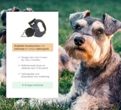 Dubbele Honden Riem – Leiband Hond – Hondenlijn – Looplijn Hond – 2 Honden – 3 Meter – Tot 12kg Per Hond – Reflecterende Lijnen – Met Zaklamp – 360° Draaien – Verstelbaar - Zwart 17 Dubbele Honden Riem – Leiband Hond – Hondenlijn – Looplijn Hond – 2 Honden – 3 Meter – Tot 12kg Per Hond – Reflecterende Lijnen – Met Zaklamp – 360° Draaien – Verstelbaar - Zwart -Huisdierbenodigdheden 1200x1087 1