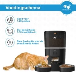 Pretty Paws QQ003 - Wifi Voermachine - Dubbele Voerbakjes - Zwart - Kat - 6L -Huisdierbenodigdheden 1200x1124 2