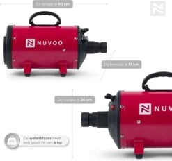 Nuvoo Professionele Hondenföhn / Waterblazer / Hondenborstel Met 3 Opzetstukken - Verstelbare Vermogen Tot 2200W - Warme / Koude Stand - Rood 13 Nuvoo Professionele Hondenföhn / Waterblazer / Hondenborstel Met 3 Opzetstukken - Verstelbare Vermogen Tot 2200W - Warme / Koude Stand - Rood -Huisdierbenodigdheden 1200x1127