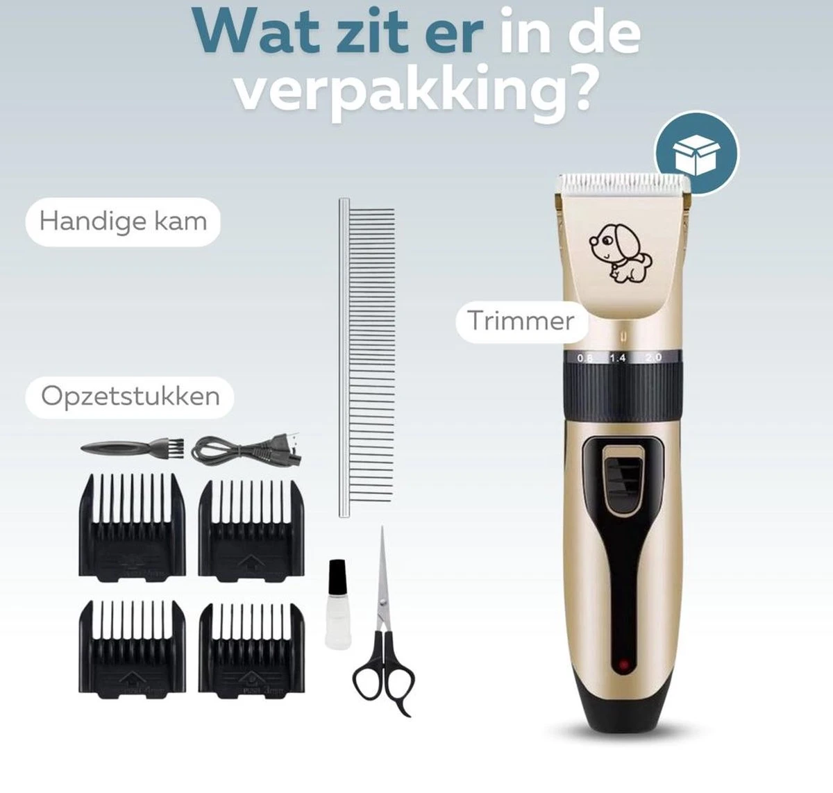 BYER Professionele Dieren Tondeuse Set - Voor Huisdieren Katten & Honden - Draadloos - Oplaadbare Pet Trimmer - Dog Tondeuze Clipper - 5 Standen & Vier Opzetkammen - Low Noise 11 BYER Professionele Dieren Tondeuse Set - Voor Huisdieren Katten & Honden - Draadloos - Oplaadbare Pet Trimmer - Dog Tondeuze Clipper - 5 Standen & Vier Opzetkammen - Low Noise - Afbeelding 9