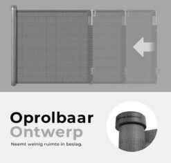 Château Animaux® - Tot 180cm Breed Traphekje Oprolbaar Hond - Stijlvolle Oplossing - Dieren Hek - Honden Hek -Huisdierbenodigdheden 1200x1145 2