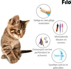 Filo Kattenhengel Set + 12 Kattenspeeltjes – Speelhengels Interactief Kattenspeelgoed – Hengel Kattenspeeltje Kittens - Speelgoed Speelhengel Vis Kat En Kitten -Huisdierbenodigdheden 1200x1153 7