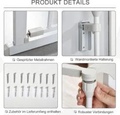 PawHut Afschermhek Voor Honden Veiligheidshek Hondenhek 3 Elementen Kunststof Wit D06-100V01 20 PawHut Afschermhek Voor Honden Veiligheidshek Hondenhek 3 Elementen Kunststof Wit D06-100V01 -Huisdierbenodigdheden 1200x1156 3