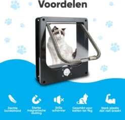 BFreshPets Kattenluik + Massageborstel - Met Tunnel - 4 Vergrendelingsstanden - Weersbestendig - Maat L - Zwart - 27 X 24 Cm 19 BFreshPets Kattenluik + Massageborstel - Met Tunnel - 4 Vergrendelingsstanden - Weersbestendig - Maat L - Zwart - 27 X 24 Cm -Huisdierbenodigdheden 1200x1156 4