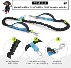 BOTC Looplijn Hond Met Heupriem Voor Hardlopen - Met Drinkbak Hond - Hondenriem - 1 Roll Poep Zakjes - Zwart -Huisdierbenodigdheden 1200x1159 1