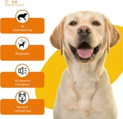 K9 Laboratories - Kalmte & Balans - Supplement - Voor Honden - Tegen Angst - Stress - Agressie - L-tryptofaan - Valeriaan - Hennepzaadolie - 60 Stuks - Voor Een Rustige Hond -Huisdierbenodigdheden 1200x1163 2