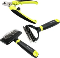 Huisdierbenodigdheden 6 Mister Mill Professionele Set Slicker Honden Kattenborstel Plus Nagelknipper Plus Ondervacht Kam