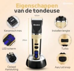 Woodoro Professionele 2-in-1 Hondentondeuse Voor Dikke Vacht – Draadloze Honden Tondeuse & Hondentrimmer – Stille Tondeuse Katten & Honden Trimset -Huisdierbenodigdheden 1200x1167