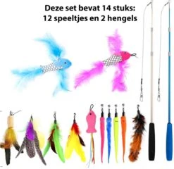 Filo Kattenhengel Set + 12 Kattenspeeltjes – Speelhengels Interactief Kattenspeelgoed – Hengel Kattenspeeltje Kittens - Speelgoed Speelhengel Vis Kat En Kitten -Huisdierbenodigdheden 1200x1168 7