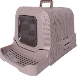 Adori Kattentoiltet Rattan Taupe - Kattenbakken - 69x42x41 Cm