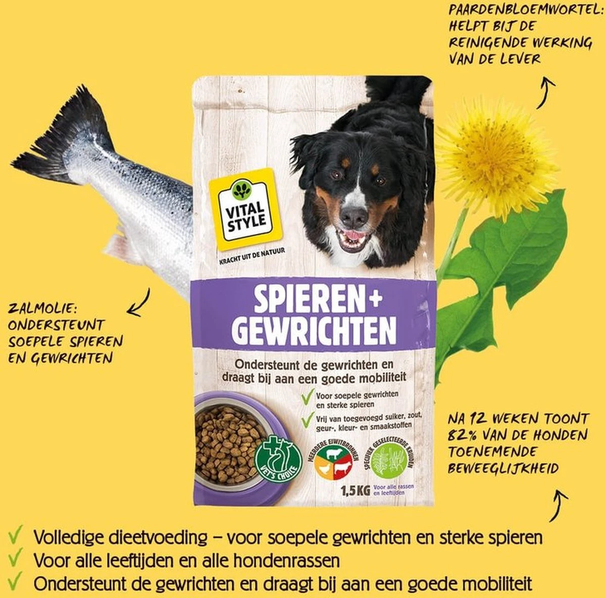 VITALstyle SPIEREN+GEWRICHTEN - Hondenbrokken - 12 Kg 4 VITALstyle SPIEREN+GEWRICHTEN - Hondenbrokken - 12 Kg - Afbeelding 2