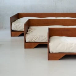 STUDIO ANIMAUX Hondenmand Met Katoenen Kussen (maat L) | 119 X 76,5 Cm | Hondenbed | Hondensofa | Hondenbank | Hout | Bruin -Huisdierbenodigdheden 1200x1200 139