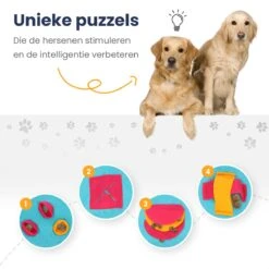 Snuffelmat 70x70cm Inclusief Rubberen Massage Bal & E-book - Speelmat Hond - Denkspel Hond - Puppy Speelgoed - Anti Schrok Mat - Honden Snoepjes - Cadeau Tip -Huisdierbenodigdheden 1200x1200 21