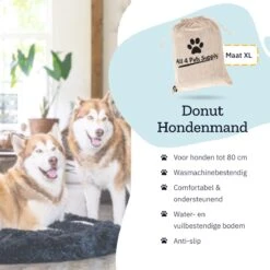All 4 Pets Supply® Hondenmand Donut - Maat XL - Geschikt Voor Honden Tot 100 Cm - Hondenkussen - Zwart -Huisdierbenodigdheden 1200x1200 216