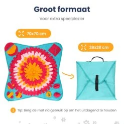 Snuffelmat 70x70cm Inclusief Rubberen Massage Bal & E-book - Speelmat Hond - Denkspel Hond - Puppy Speelgoed - Anti Schrok Mat - Honden Snoepjes - Cadeau Tip -Huisdierbenodigdheden 1200x1200 22