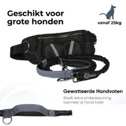 Canicross Looplijn Hond Met Heupriem Voor Hardlopen - Elastische Handsfree Hondenriem - Honden Trainingslijn - 150/200cm - Grijs -Huisdierbenodigdheden 1200x1200 221
