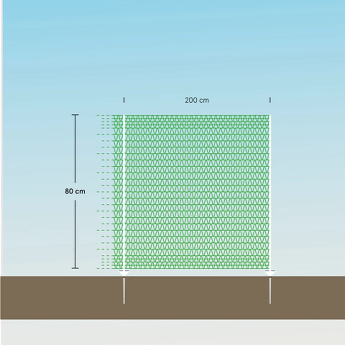 Verplaatsbare Net Afrastering Groen 80cm Hoog - 20m 10 Verplaatsbare Net Afrastering Groen 80cm Hoog - 20m - Afbeelding 8