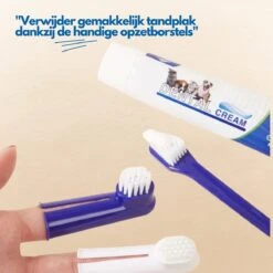 Hond En Kat Tandenborstel Verzorgingsset - Inclusief Tandpasta Met Beefsmaak - Vier Unieke Reinigingsborstels - Fluoride Vrij -Huisdierbenodigdheden 1200x1200 319