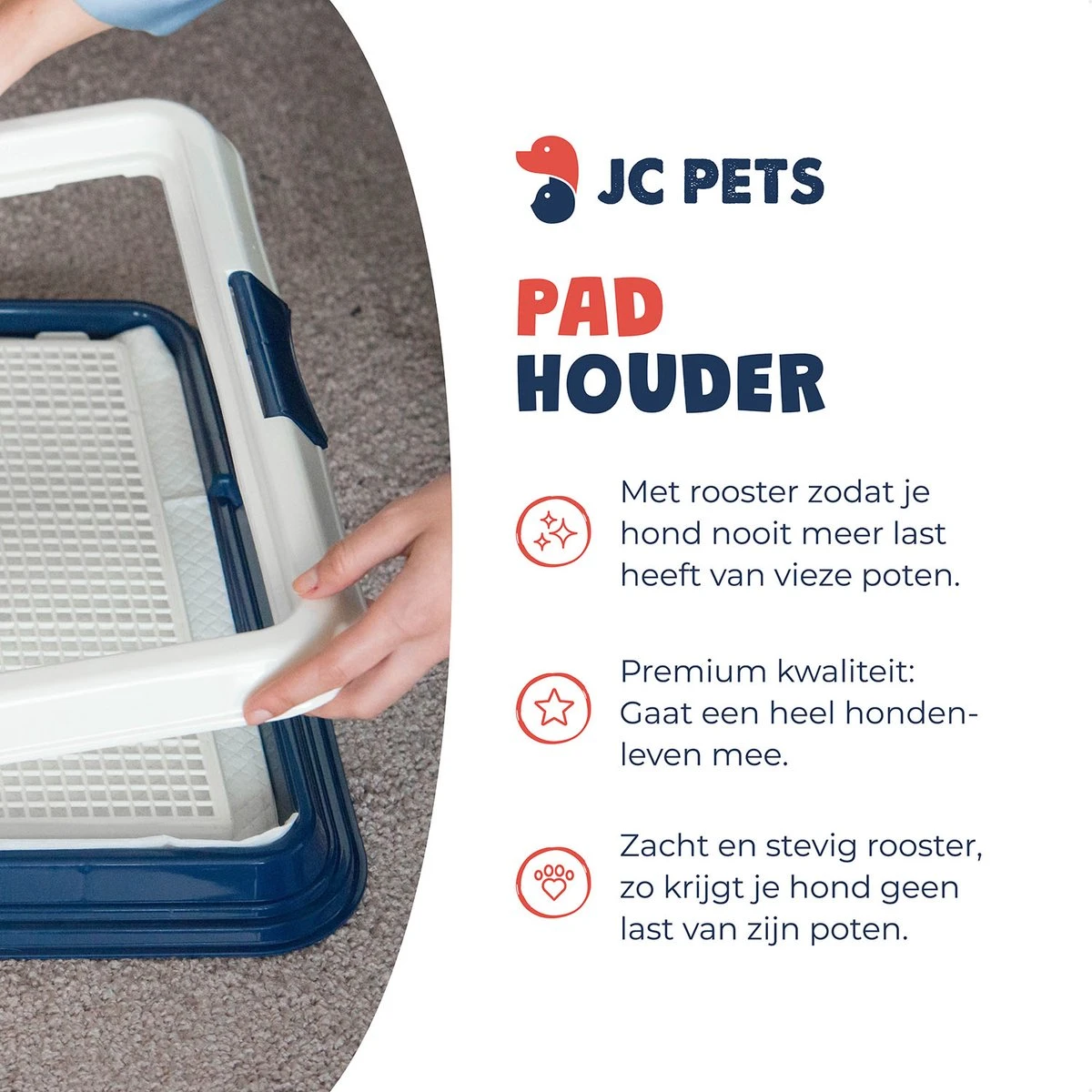 JC Pets Premium Pad Houder Met Rooster - Inclusief 20 Puppy Training Pads - Hondentoilet - Zindelijkheidstraining Hond 7 JC Pets Premium Pad Houder Met Rooster - Inclusief 20 Puppy Training Pads - Hondentoilet - Zindelijkheidstraining Hond - Afbeelding 5