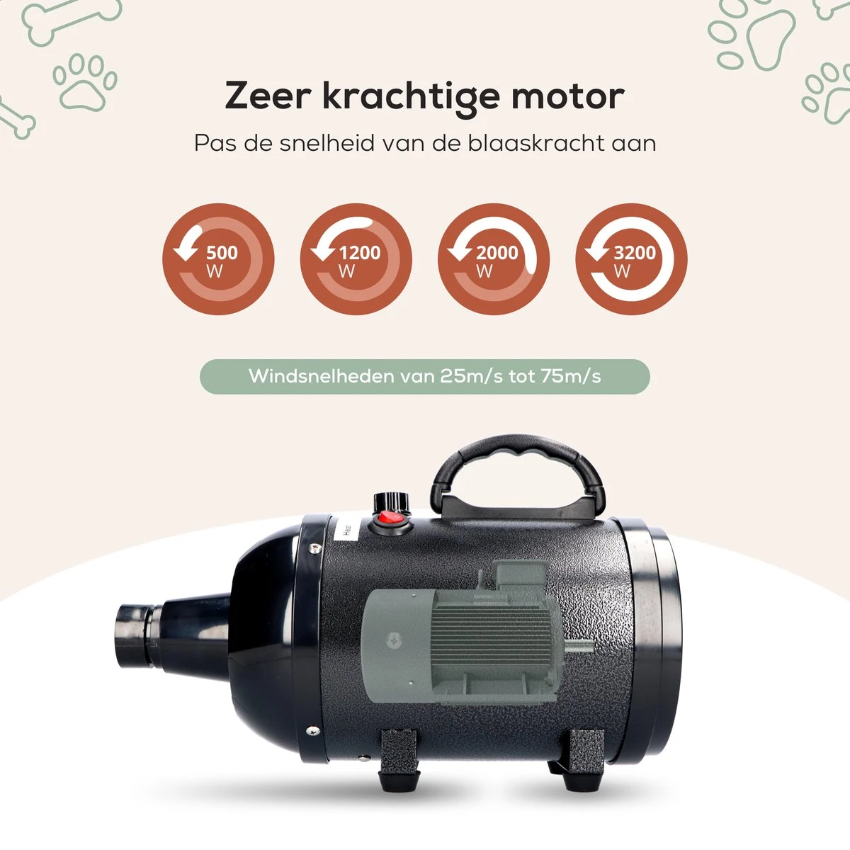MiMOPETS® Hondenföhn Met 4 Opzetstukken – Waterblazer Voor Honden Met Geluiddemper -Hondendroger - Zwart 9 MiMOPETS® Hondenföhn Met 4 Opzetstukken – Waterblazer Voor Honden Met Geluiddemper -Hondendroger - Zwart - Afbeelding 7