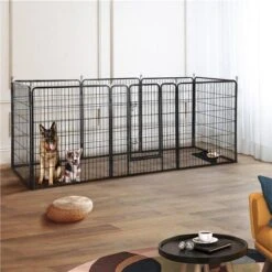 Merkloos Topmast Premium Puppyren - 120 Cm Hoog - 640 Cm Omtrek - Hondenren - Hondenhok - Zwart -Huisdierbenodigdheden 1200x1200 428