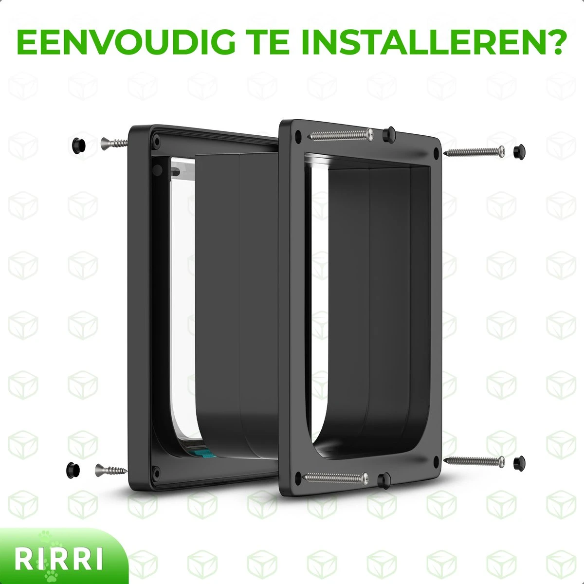 Rirri Kattenluik Met Tunnel - 4 Vergrendelingsstanden - Weersbestendig - Binnen En Buiten - Maat M - Zwart - 19 X 20 Cm 5 Rirri Kattenluik Met Tunnel - 4 Vergrendelingsstanden - Weersbestendig - Binnen En Buiten - Maat M - Zwart - 19 X 20 Cm - Afbeelding 3