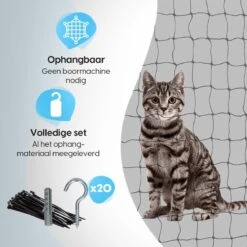 Kattennet Voor Balkon 4 X 10 M - Kattennet - Katten Gaas - Zwart -Huisdierbenodigdheden 1200x1200 557