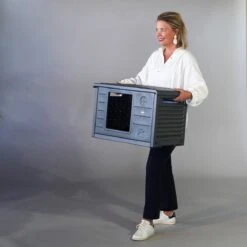 RHRQuality Kattenhuis Voor Binnen En Buiten Kattenhok Villa De Luxe Grijs -Huisdierbenodigdheden 1200x1200 641