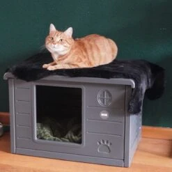 RHRQuality Kattenhuis Voor Binnen En Buiten Kattenhok Villa De Luxe Grijs -Huisdierbenodigdheden 1200x1200 643