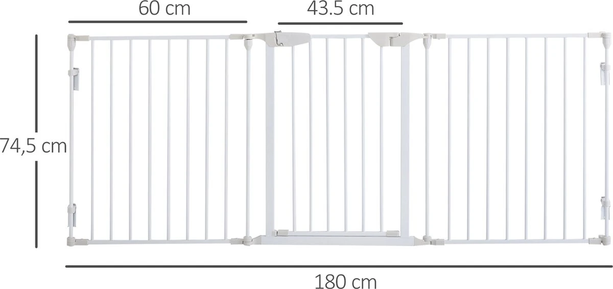 PawHut Afschermhek Voor Honden Veiligheidshek Hondenhek 3 Elementen Kunststof Wit D06-100V01 5 PawHut Afschermhek Voor Honden Veiligheidshek Hondenhek 3 Elementen Kunststof Wit D06-100V01 - Afbeelding 3