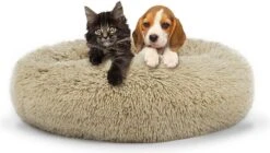 Huisdierbenodigdheden 14 Behave Donut Hondenmand - Hondenkussen - Hondenbed - Kattenmand - Fluffy - Donut - 50cm - Beige