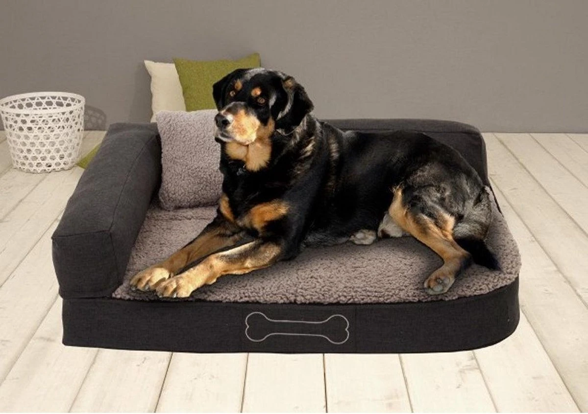 Sun Garden Pallina Orthopedisch Hondenkussen 120x80x27cm Antraciet/Grijs 3 Sun Garden Pallina Orthopedisch Hondenkussen 120x80x27cm Antraciet/Grijs