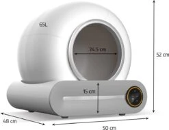 Merkloos Petlux® Zelfreinigende Automatische Kattenbak Met App En LED-Touch -Huisdierbenodigdheden 1200x921 2