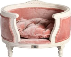 Huisdierbenodigdheden 8 Lord Lou - George Roze Velvet S - Luxe Hondenmand - Luxe Kattenmand - 49x40x31