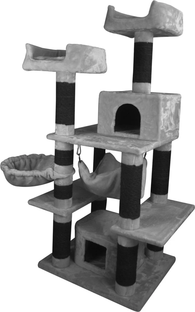 Adori Krabpaal Mosey - Krabpaal - 60*70*160 Cm 31.2 Kg Grijs Zwart 3 Adori Krabpaal Mosey - Krabpaal - 60*70*160 Cm 31.2 Kg Grijs Zwart