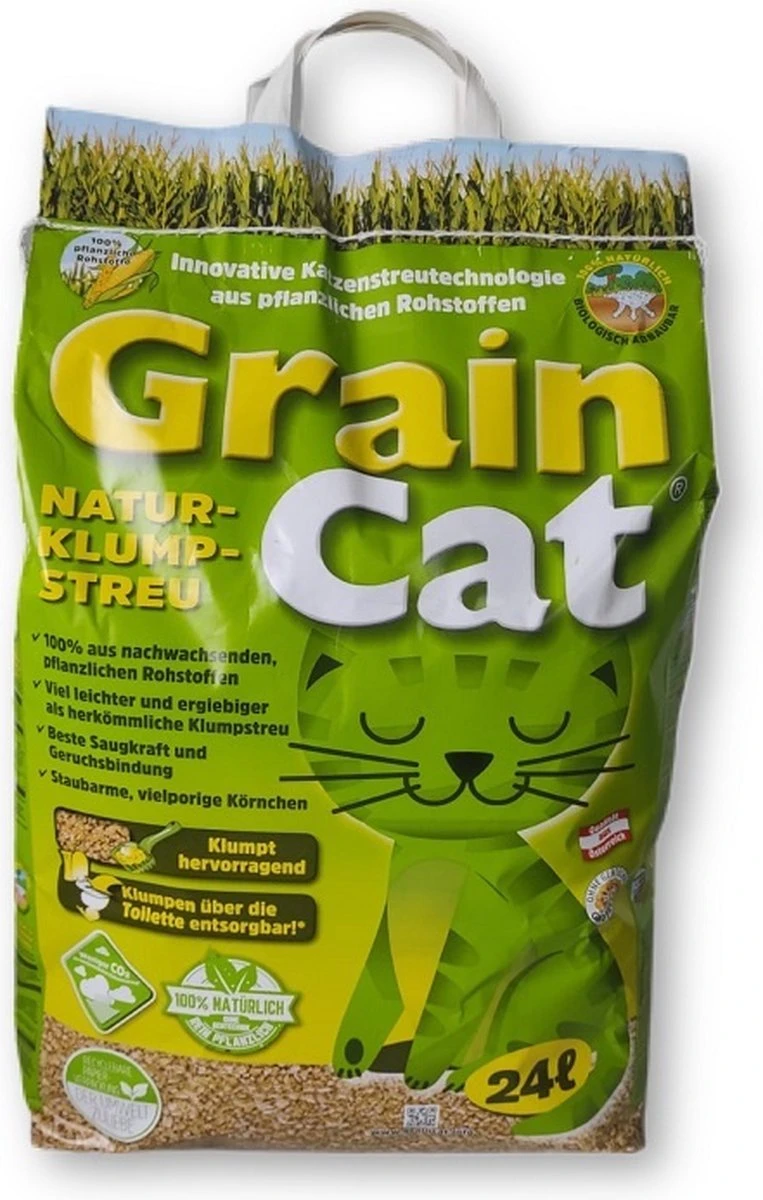 Merkloos GrainCat Composteerbare Kattenbakvulling Klontvormend 24L 3 Merkloos GrainCat Composteerbare Kattenbakvulling Klontvormend 24L