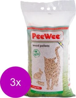 Peewee Houtkorrels Kattenbakvulling - 3 X 9 Kg (27 Kg, 42l) -Huisdierbenodigdheden 942x1200