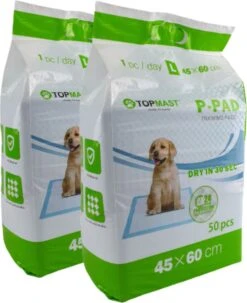 Topmast Puppy Pads - Voordeelpak - 60 X 45 Cm - Training Pads - Zindelijkheidstraining - 100 Stuks